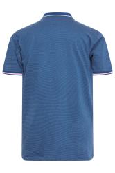 KAM Big & Tall Blue Dobby Jersey Polo Shirt | BadRhino 3