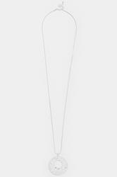 Silver Tone Adjustable Chain Disc Necklace | Yours Clothing 2