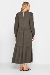 LTS Tall Womens Brown Acid Wash Tiered Maxi Dress | Long Tall Sally  4