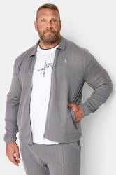 STUDIO A Big & Tall Grey Zip Through Jacket | BadRhino 1