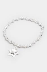 Silver Tone Star Stretch Bracelet | Yours Clothing 1
