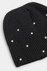 Black Diamante Beanie | Yours Clothing 2