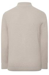 BadRhino Big & Tall Natural Brown Wool Zip Through Jumper | BadRhino 6