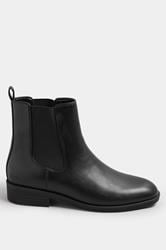 LTS Black Chelsea Ankle Boots In Standard Fit | Long Tall Sally 3