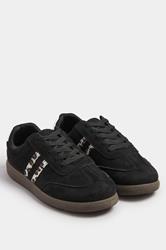 Black Retro Leopard Stripe Trainers In Extra Wide EEE Fit | Yours Clothing 2