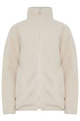 LTS Tall Ivory White Zip Fleece Jacket | Long Tall Sally 6