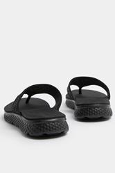 Black Diamante T-Bar Sandals In Wide E Fit | Yours Clothing 4