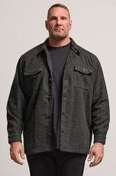 BadRhino Big & Tall Charcoal Grey Premium Button Down Shacket | BadRhino 1
