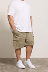 KAM Big & Tall Stone Brown Elastic Waist Cargo Shorts | BadRhino 3