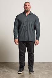 STUDIO A Big & Tall Navy Blue Button Through Shirt | BadRhino 2