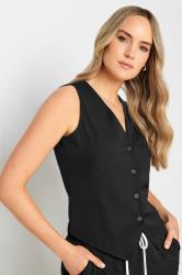 LTS Tall Womens Black Button Up Waistcoat | Long Tall Sally 4