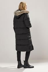 LTS Tall Black Padded Midi Coat | Long Tall Sally 3