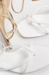 LIMITED COLLECTION White Mid Toe Post Heeled Sandals In Extra Wide EEE Fit | Yours Clothing 6