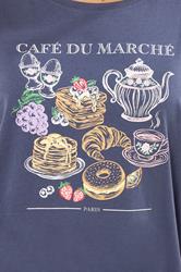 LTS Tall Women's Charcoal Grey Breakfast Graphic Pyjama Set | Long Tall Sally 4