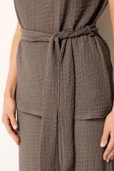 LTS Tall Women's Mocha Brown Textured Belted Top | Long Tall Sally 4