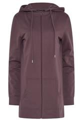 LTS Tall Women's Burgundy Red Cotton Longline Zip Hoodie | Long Tall Sally 5