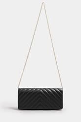 Black Faux Leather Chevron Clutch Bag | Yours Clothing 3