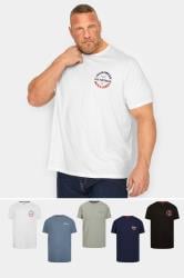 JACK & JONES Big & Tall 5 PACK Black & Blue Logo T-Shirts 1