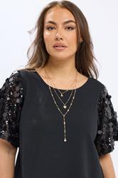 3 PACK Gold Tone Pendant Necklace | Yours Clothing 1