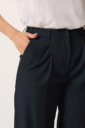 LTS Tall Women's Navy Blue Pleated Wide Leg Trousers | Long Tall Sally 4