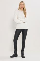 LTS Tall White Embellished Neck Jumper | Long Tall Sally 3