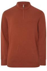 BadRhino Big & Tall Henna Red Milano Quarter Zip Jumper | BadRhino 5