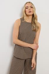 LTS Tall Brown Gingham Print Vest Top