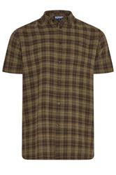 BadRhino Big & Tall Brown Check Stripe Short Sleeve Shirt | BadRhino 5