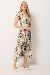 LTS Tall Women's Cream Floral Print Midi Dress | Long Tall Sally 3