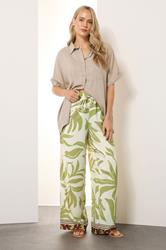 LTS Tall Lime Green Palm Wide Leg Trousers | Long Tall Sally 1