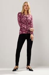 LTS Tall Dark Pink Paisley Button Tie Blouse | Long Tall Sally 2