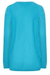 LTS Tall Women's Turquoise Blue Ribbed Long Sleeve Knit Jumper | Long Tall Sally 7