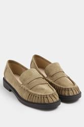 Natural Brown Ruched Loafer In Extra Wide EEE Fit