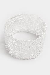Silver Tone Filigree Leaf Stretch Bracelet | Yours Clothing 1