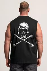 BadRhino Big & Tall Black Skull & Crossbones Graphic Muscle Vest | BadRhino 2