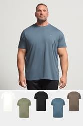 BadRhino Big & Tall 5 PACK Black/Green/Marshmellow White/Brown/Blue T-Shirts | BadRhino 1