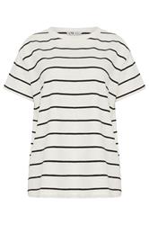 LTS Tall Women's White Stripe Cotton Oversized T-Shirt | Long Tall Sally 5