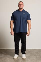 JACK & JONES Big & Tall Navy Blue Archive Polo Shirt | BadRhino 2
