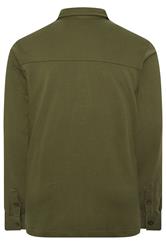 STUDIO A Big & Tall Khaki Green Zip Through Shacket | BadRhino 2