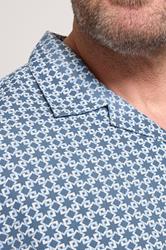 BadRhino Big & Tall Blue Geometric Poplin Shirt | BadRhino 5