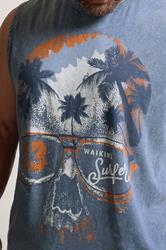 BadRhino Big & Tall Blue Acid Wash Skull Vest | BadRhino 5