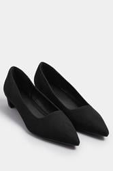 LTS Black Pointed Block Court Heel | Long Tall Sally 1