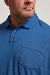 BadRhino Big & Tall Denim Blue Slub Polo Shirt | BadRhino 4