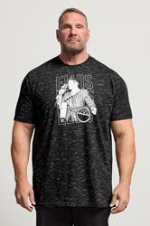 D555 Big & Tall Black Elvis Presley Graphic T-Shirt | BadRhino 1