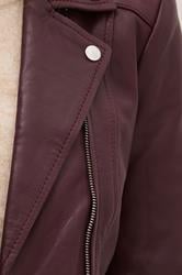 LTS PREMIUM Tall Dark Red Leather Biker Jacket | Long Tall Sally 5