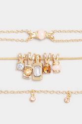 Gold Tone Heart Charm Bracelet | Yours Clothing 3