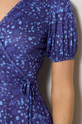 LTS Tall Blue Abstract Spot Wrap Maxi Dress | Long Tall Sally 4