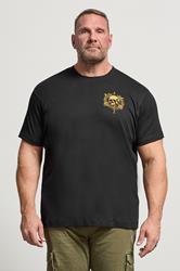 BadRhino Big & Tall Black Skull Emblem Graphic T-Shirt | BadRhino 3