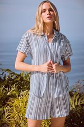 LTS Tall Women's Blue & White Stripe Shirt | Long Tall Sally 1