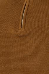 BadRhino Big & Tall Brown Milano Quarter Zip Jumper | BadRhino 3